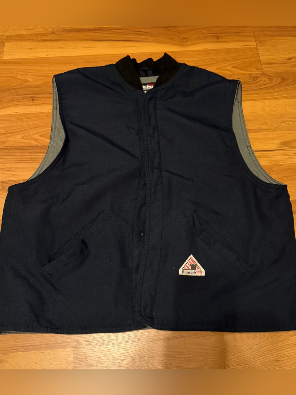Bulwark FR Dark Navy Workwear Vest with Quilted Lining 2XL